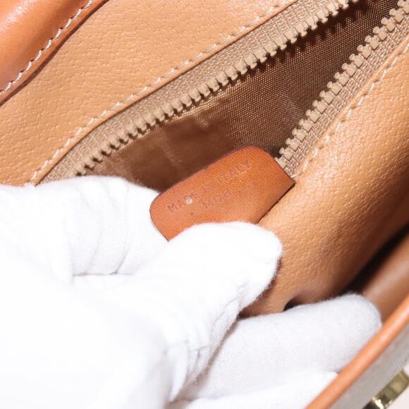 CELINE Macadam Canvas Shoulder Bag Beige Gold - Picture 13 of 13